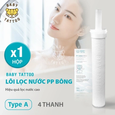 Bộ Lõi Lọc PP Type A Thay Thế Vòi Sen Tắm Lọc Nước Khử Clo BABY TATTOO 250k 10