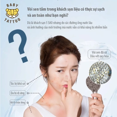Bộ Lõi Lọc Thay Thế Vòi Sen Tắm Mini Khử Khuẩn, Khử Clo Du Lịch BABY TATTOO 350k 2