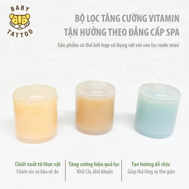 Bộ lọi lọc Vitamin Hương Thơm Hàn Quốc Mini BABY TATTOO – Lọc nước khử clo, dưỡng da 2