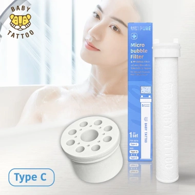 Bộ lọi vi bọt khí Type C, đầu Type A – Vòi sen tắm lọc nước BABY TATTOO, 200.000₫ 2