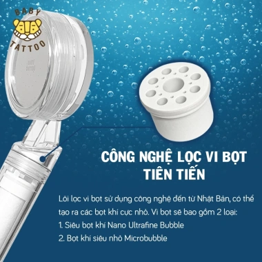 Bộ lọi vi bọt khí Type C, đầu Type A – Vòi sen tắm lọc nước BABY TATTOO, 200.000₫ 3