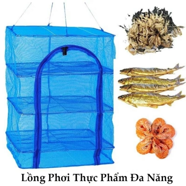 Bộ lồng lưới phơi khô thực phẩm - Phơi cá, tôm, chống côn trùng, an toàn 62,370₫ 5