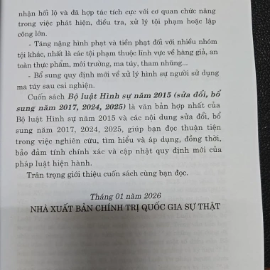 Bộ luật hình sự 2.025 (sđ, bs) - NXB Chính trị quốc gia - Giá ưu đãi 106.000đ, giảm từ 137.800đ 4
