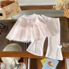 Bộ lưới lông cừu mềm mại cho bé gái Slim Fit, phong cách mùa thu quyến rũ, thời trang mát mẻ 10