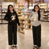 Bộ mặc nhà bigsize 45-85kg áo tay dài thun cotton họa tiết và quần suông dài 189k