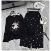 Bộ mặc nhà bigsize 45-85kg áo tay dài thun cotton họa tiết và quần suông dài 189k 6