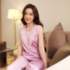 Bộ Mặc Nhà Nữ Đồ Ngủ Lụa Cao Cấp Áo Sát Nách Quần Dài BN481 - Giá ưu đãi 620k 2