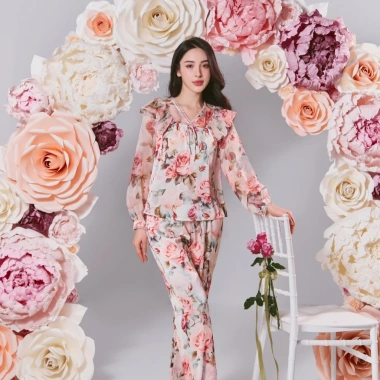 Bộ Mặc Nhà Nữ Đồ Ngủ Lụa Cao Cấp BN478 - Áo Dài Tay và Quần Dài, Giá 780.000₫