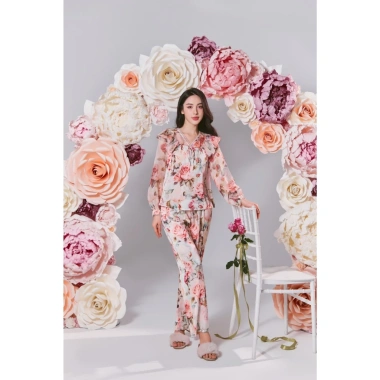 Bộ Mặc Nhà Nữ Đồ Ngủ Lụa Cao Cấp BN478 - Áo Dài Tay và Quần Dài, Giá 780.000₫