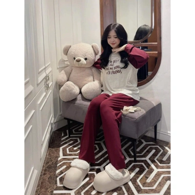 Bộ Mặc Nhà Nữ HCOM3.610 Set Đồ Dài Tay Thun Mịn Hai Màu - YangYang 199k
