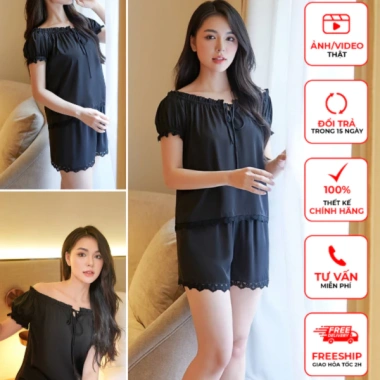 Bộ Mặc Nhà Nữ Lụa Cao Cấp BN465 – Áo Ngắn Tay, Quần Đùi Siêu Mát, Giá 580k
