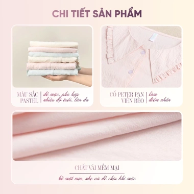Bộ mặc nhà nữ pyjama ngắn tay Pazzini quần cộc pastel thoáng mát - Giá chỉ 359.000 VNĐ 5