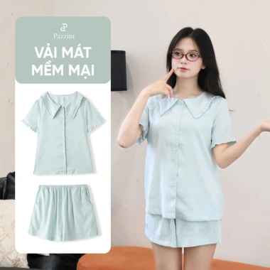 Bộ mặc nhà nữ pyjama ngắn tay Pazzini quần cộc pastel thoáng mát - Giá chỉ 359.000 VNĐ 7