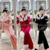 Bộ Mặc Nhà Pyjama Nhung Nhật Cao Cấp: Áo Dài + Quần Dài Siêu Mềm Mịn, Viền Sang Chảnh, Giá 249.000đ 7