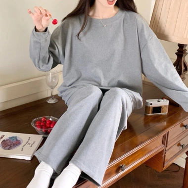 Bộ mặc nhà thu đông nữ bigsize dáng rộng dày dặn size S M L B04 giảm giá 119k