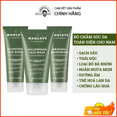 Bộ ManCave Original Skincare Set cho nam: sữa rửa mặt, tẩy tế bào chết, kem dưỡng ẩm - làm sạch sâu, ngừa mụn, giảm dầu, chỉ 305.000₫
