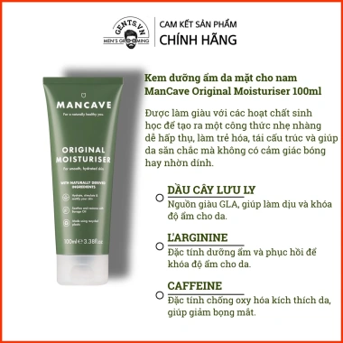 Bộ ManCave Original Skincare Set cho nam: sữa rửa mặt, tẩy tế bào chết, kem dưỡng ẩm - làm sạch sâu, ngừa mụn, giảm dầu, chỉ 305.000₫