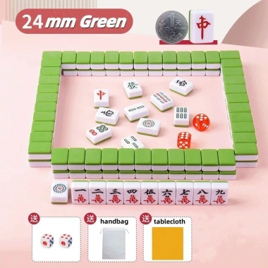 Bộ Mạt Chược Nhỏ Gọn, Túi Xúc Xắc, Thảm Du Lịch Dễ Cất Giữ - Quà Tặng Gia Đình, Trò Chơi 4 Người 6