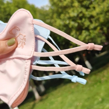 Bộ mặt nạ trẻ em 3-5 gói UPF50, vải giặt được, gấu dễ thương – kem chống nắng mỏng thoáng khí cho học sinh ngoài trời 6