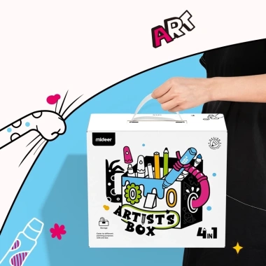 Bộ Màu Hữu Cơ MIDEER Artist's Box 4 in 1 kèm Vở Tô Màu - Giá chỉ 697.000 VND