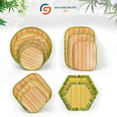 Bộ mẹt nhựa giả mây cao cấp, đa dạng hình dáng – đĩa đựng bún đậu, nem nướng, trang trí bàn ăn