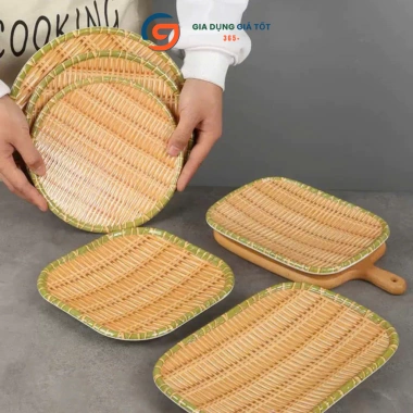 Bộ mẹt nhựa giả mây cao cấp, đa dạng hình dáng – đĩa đựng bún đậu, nem nướng, trang trí bàn ăn 5 Bộ mẹt nhựa giả mây cao cấp, đa dạng hình dáng – đĩa đựng bún đậu, nem nướng, trang trí bàn ăn 5
