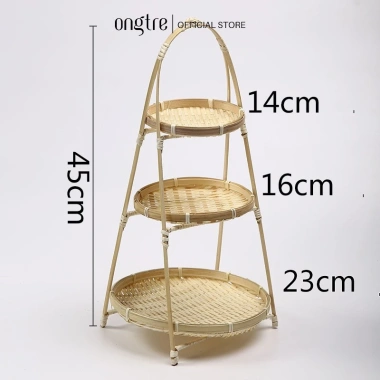 Bộ Mẹt tre 3 tầng sỉ lẻ - Kệ đựng bánh kẹo, thực phẩm, giá ưu đãi 53.550₫