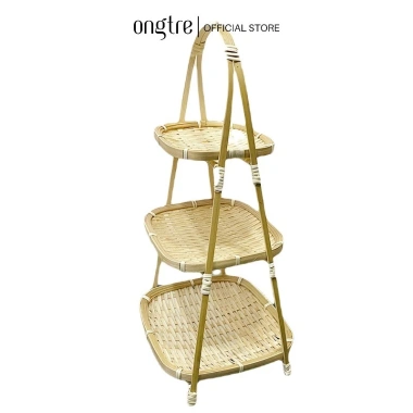 Bộ Mẹt tre 3 tầng sỉ lẻ - Kệ đựng bánh kẹo, thực phẩm, giá ưu đãi 53.550₫