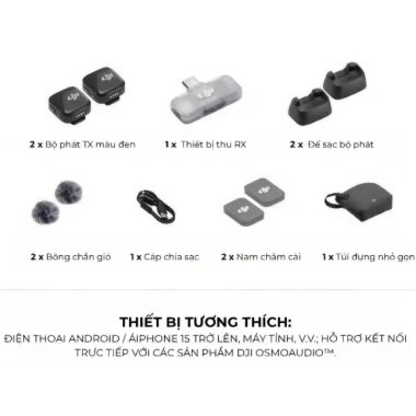 Bộ Micro Không Dây Cài Áo Dji Mic Mini Combo 2TX1RX - Mới Bóc Hộp, Giá 1.35 Triệu 8