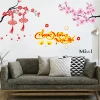Bộ Miếng Dán Skin Trang Trí Tết 2.026 - Chữ Mừng Năm Mới, Hoa Đào, Linh Vật Năm Ngọ, Dán Tường Phòng Khách 120k