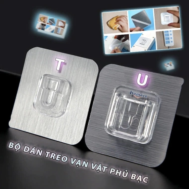 Bộ miếng dán tường đa năng U 7x7cm – Siêu dính, treo ổ điện, wifi, tranh ảnh, móc gài – Giá 5.800₫