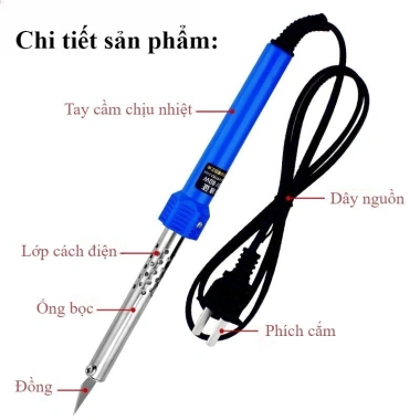 Bộ mỏ hàn 60W + dao cắt nhiệt, tặng 5 lưỡi, 2 kẹp, điều nhiệt - 75.000