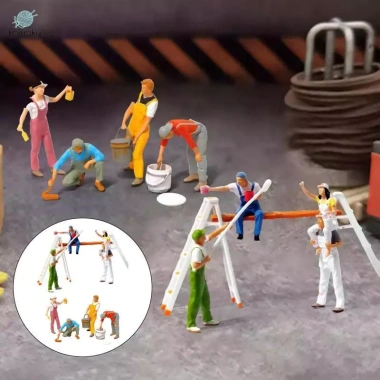 Bộ mô hình nhân vật thu nhỏ nhựa thực tế, tượng công nhân, phụ kiện cảnh Exhibi, 781.000 VND