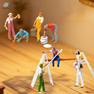 Bộ mô hình nhân vật thu nhỏ nhựa thực tế, tượng công nhân, phụ kiện cảnh Exhibi, 781.000 VND