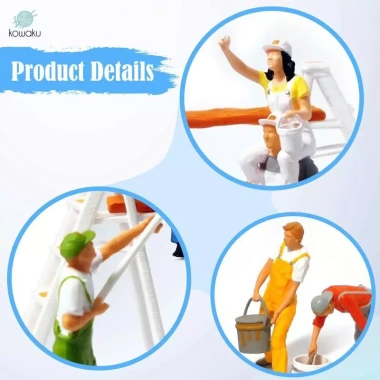 Bộ mô hình nhân vật thu nhỏ nhựa thực tế, tượng công nhân, phụ kiện cảnh Exhibi, 781.000 VND