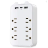 Bộ mở rộng 6 đầu vào 9 trong 1 chống sét, 2 USB và USB-C, ổ cắm văn phòng du lịch