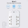 Bộ mở rộng 6 đầu vào 9 trong 1 chống sét, 2 USB và USB-C, ổ cắm văn phòng du lịch 4