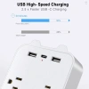 Bộ mở rộng 6 đầu vào 9 trong 1 chống sét, 2 USB và USB-C, ổ cắm văn phòng du lịch 5