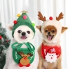 Bộ mũ yếm Giáng Sinh cho mèo Tuần lộc Ông già Noel - mũ đỏ dễ thương giữ ấm, giá ưu đãi