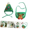 Bộ mũ yếm Giáng Sinh cho mèo Tuần lộc Ông già Noel - mũ đỏ dễ thương giữ ấm, giá ưu đãi 4