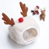 Bộ mũ yếm Giáng Sinh cho mèo Tuần lộc Ông già Noel - mũ đỏ dễ thương giữ ấm, giá ưu đãi 6