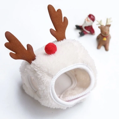 Bộ mũ yếm Giáng Sinh cho mèo Tuần lộc Ông già Noel - mũ đỏ dễ thương giữ ấm, giá ưu đãi 6
