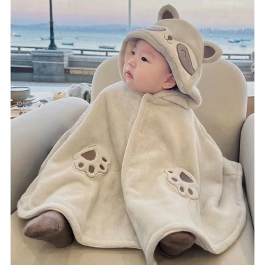 Bộ mũi lông cừu gấu trúc 0-3 tuổi Songkran Winter - Mũ trùm đầu ấm áp, giảm giá 6