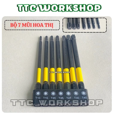 Bộ Mũi Vít Hoa Thị 100mm - Chân Lục Giác Thép S2 Từ Tính, Đa Kích Thước, 55.200₫ 2
