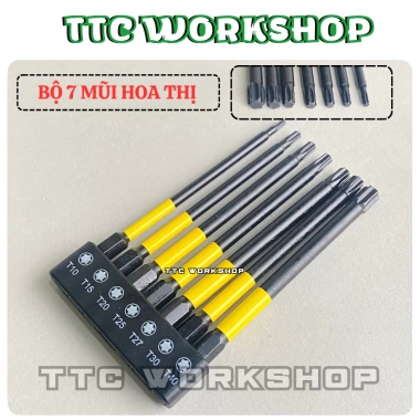 Bộ Mũi Vít Hoa Thị 100mm - Chân Lục Giác Thép S2 Từ Tính, Đa Kích Thước, 55.200₫ 4
