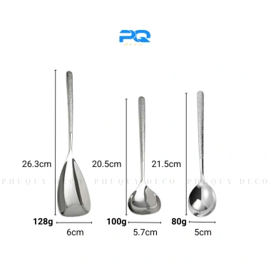 Bộ muôi muỗng thìa xẻng lật inox 304 - Cán khắc tinh tế, bền đẹp, 90.000 VND 2 Bộ muôi muỗng thìa xẻng lật inox 304 - Cán khắc tinh tế, bền đẹp, 90.000 VND 2