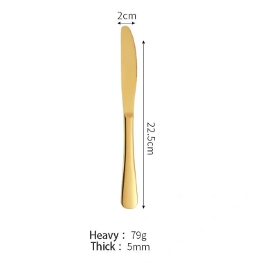Bộ Muỗng Nĩa Thép Không Gỉ Màu Vàng Series 1.010 - Độ bền cao, giá ưu đãi 16.960 VND