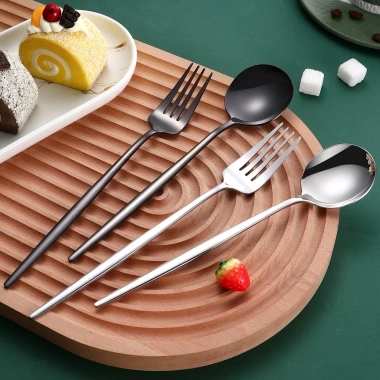 Bộ Muỗng Nĩa Thép Không Gỉ Phong Cách Bắc Âu - Giá chỉ 11.275 VND, giảm giá mạnh 2