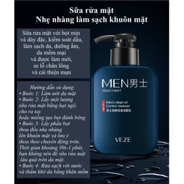 Bộ mỹ phẩm dưỡng da nam VEZE - Dưỡng ẩm, trắng da, kiềm dầu, ngừa mụn - 240.200 VND 5