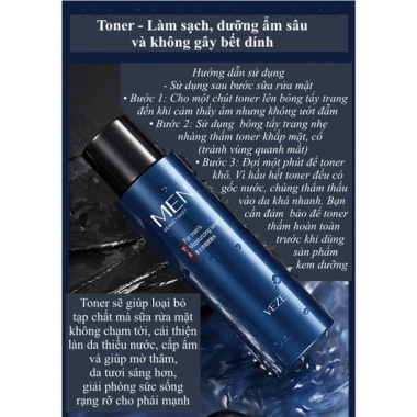 Bộ mỹ phẩm dưỡng da nam VEZE - Dưỡng ẩm, trắng da, kiềm dầu, ngừa mụn - 240.200 VND 6